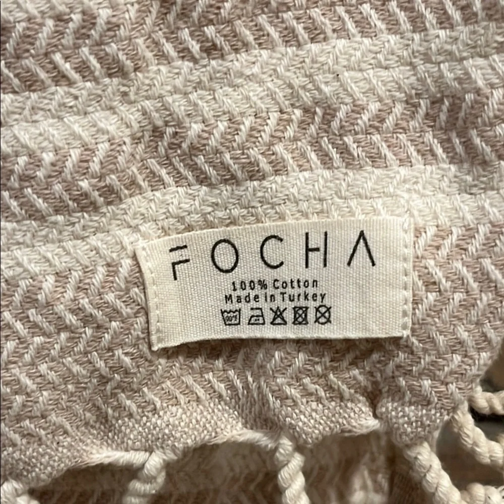 Focha Turkish Tassel Hand Towel Chevron 100% Cotton